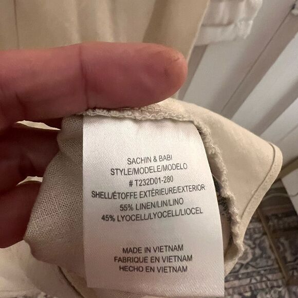 Sachin + Babi Cream Midi Dress with Floral Embroidery - Picture 14 of 16